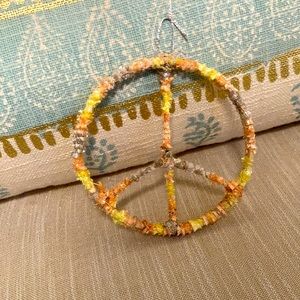 Handmade Boho Peace Sign Wall Hanging Decoration
